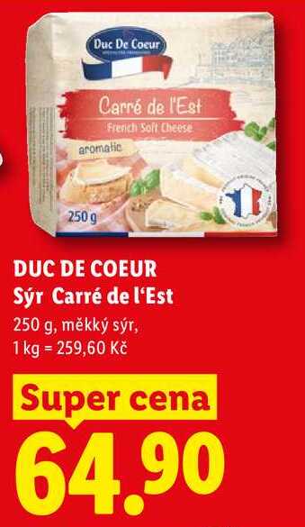 DUC DE COEUR Sýr Carré de l'Est, 250 g
