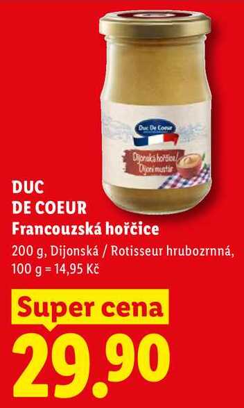DUC DE COEUR Francouzská hořčice, 200 g