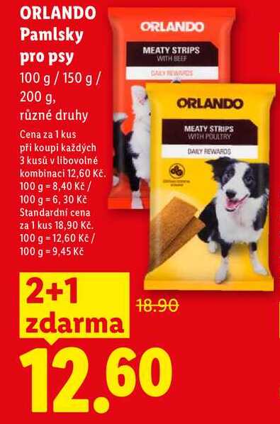 ORLANDO Pamlsky pro psy, 100 g/150 g/200 g