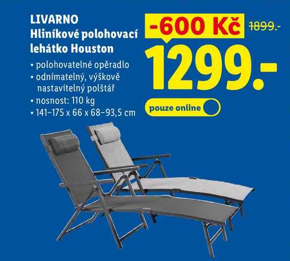 LIVARNO Hliníkové polohovací lehátko Houston