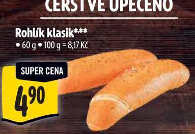 Rohlík klasik, 60 g
