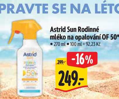 Astrid Sun Rodinné mléko na opalování OF 50, 270 ml Albert