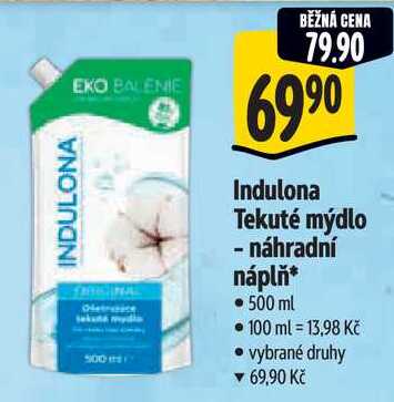 Indulona Tekuté mýdlo - náhradní náplň, 500 ml 