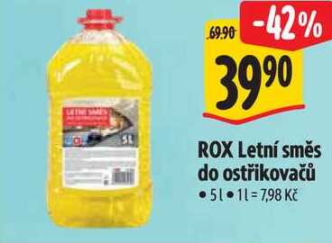 ROX Letní směs do ostřikovačů, 5 l
