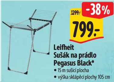Leifheit Sušák na prádlo Pegasus Black