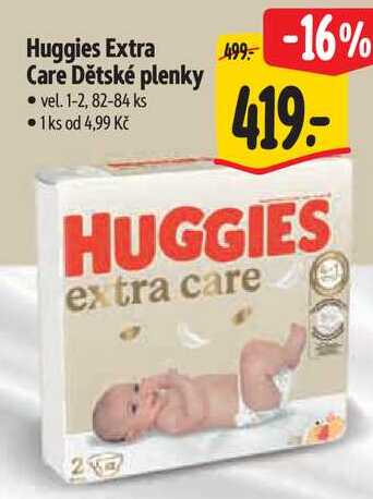 Huggies Extra Care Dětské plenky, 82-84 ks Albert