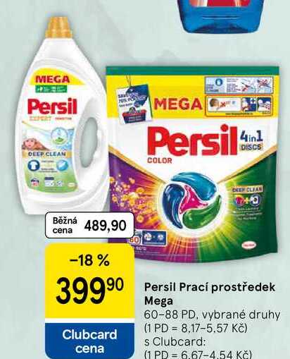 Persil Prací prostředek Mega, 60-88 PD, vybrané druhy Tesco