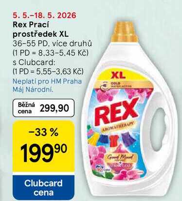 Rex Prací prostředek XL, 36-55 PD, více druhů Tesco