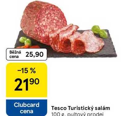 Tesco Turistický salám, 100 g 