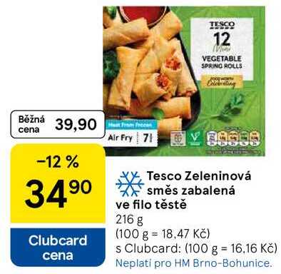 Tesco Zeleninová směs zabalená ve filo těstě, 216 g 