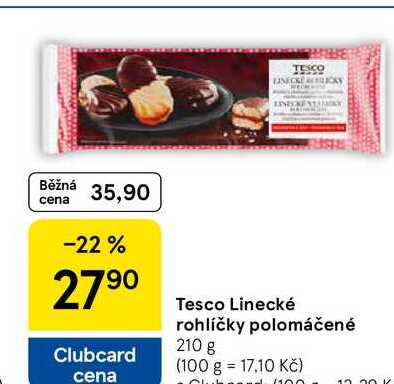 Tesco Linecké rohlíčky polomáčené, 210 g 