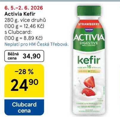Activia Kefír, 280 g, více druhů 