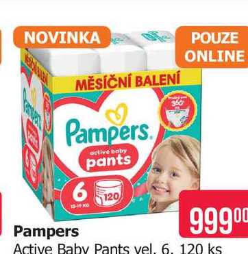 Pampers active baby Pants vel. 6. 120 ks Teta drogerie