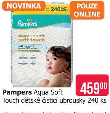 Pampers Aqua Soft Touch dětské čisticí ubrousky 240 ks 