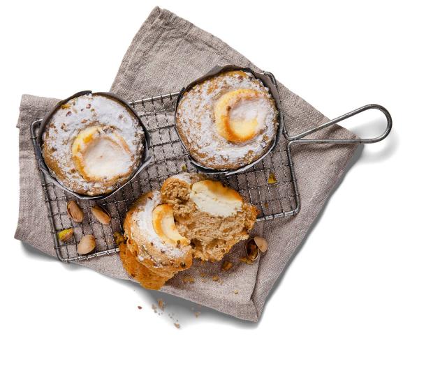 Pistáciový muffin s krémovým sýrem a ricottou