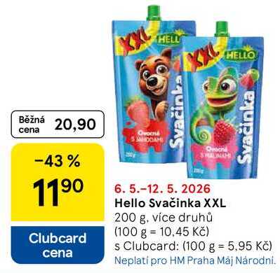 Hello Svačinka XXL, 200 g, více druhů Tesco
