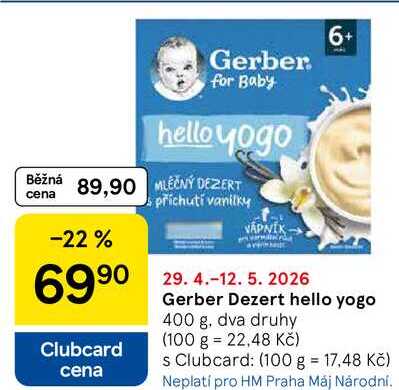 Gerber Dezert hello yogo, 400 g Tesco