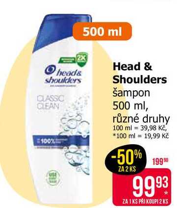 Head & Shoulders šampon 500 ml, různé druhy Teta drogerie