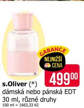 s.Oliver dámská nebo pánská EDT 30 ml, různé druhy 