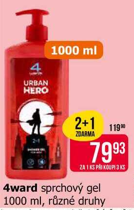 4ward sprchový gel 1000 ml, různé druhy Teta drogerie