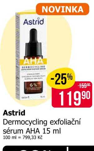 Astrid Dermocycling exfoliační sérum AHA 15 ml 