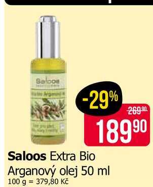 Saloos Extra Bio Arganový olej 50 ml Teta drogerie
