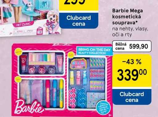 Barbie Mega kosmetická souprava, na nehty, vlasy. oči a rty Tesco