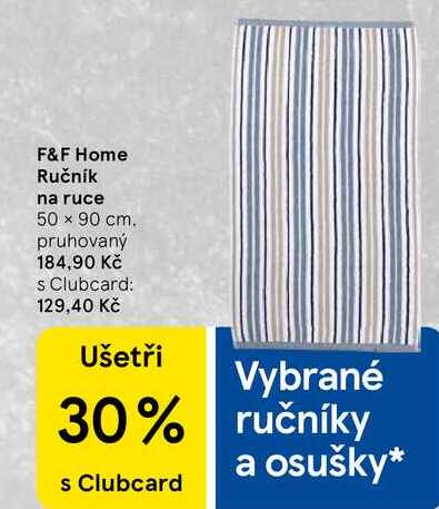 F&F Home Ručník na ruce, 50 x 90 cm. pruhovaný  