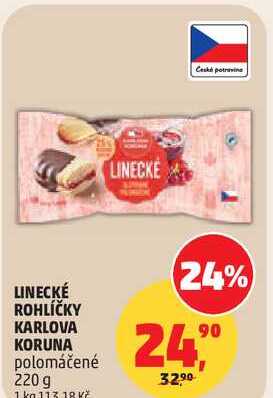 LINECKÉ ROHLÍČKY KARLOVA KORUNA polomáčené, 220 g  
