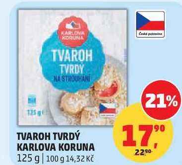 TVAROH TVRDÝ KARLOVA KORUNA, 125 g 
