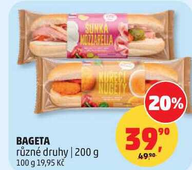 BAGETA různé druhy, 200 g