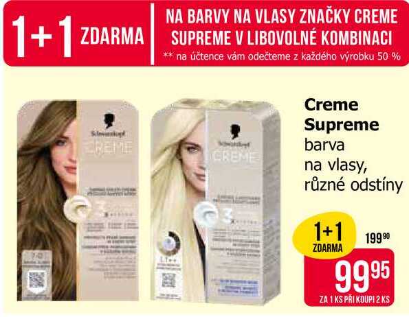 Creme Supreme barva na vlasy, různé odstíny 
