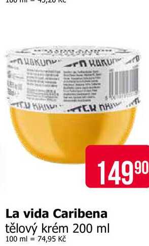 La vida Caribena tělový krém 200 ml Teta drogerie