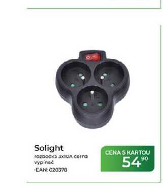Solight rozbocka 3xIQA corna vypínač  