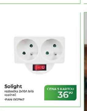Solight rozbočka 2x10 bilá vypínač 