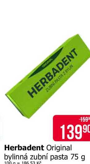 Herbadent Original bylinná zubní pasta 75 g Teta drogerie
