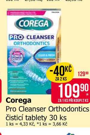 COREGA Pro Cleanser Orthodontics čisticí tablety 30 ks Teta drogerie