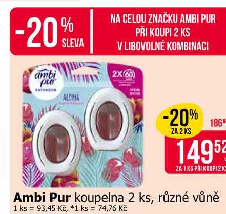 Ambi Pur koupelna 2 ks, různé vůně 