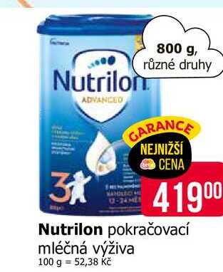 Nutrilon pokračovací mléčná výživa 800 g