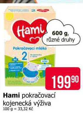 Hami pokračovací kojenecká výživa 600 g Teta drogerie