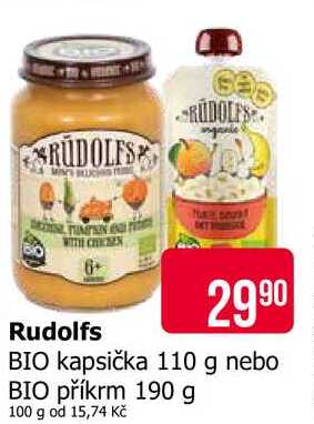 Rudolfs BIO kapsička 110 g nebo BIO příkrm 190 g Teta drogerie