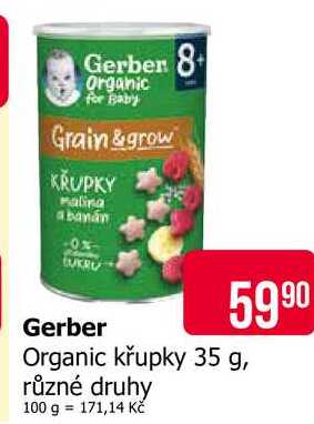 Gerber Organic křupky 35 g, různé druhy Teta drogerie