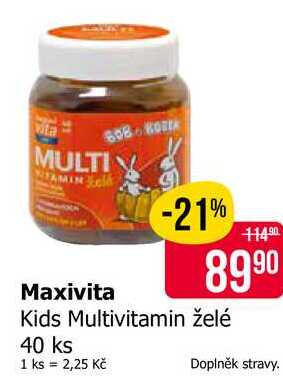 Maxivita Kids Multivitamin želé 40 ks Teta drogerie