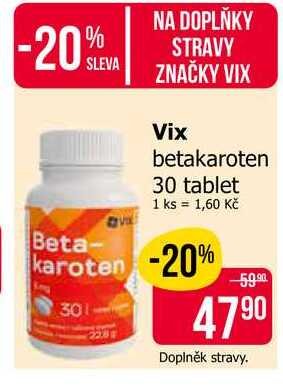 Vix betakaroten 30 tablet Teta drogerie