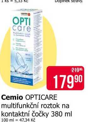 Cemio OPTICARE multifunkční roztok na kontaktní čočky 380 ml 
