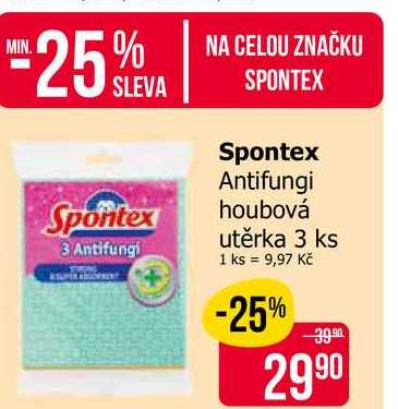 Spontex Antifungi houbová utěrka 3 ks Teta drogerie