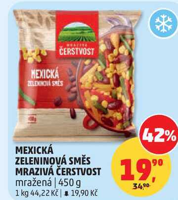 MEXICKÁ ZELENINOVÁ SMĚS MRAZIVÁ ČERSTVOST mražená, 450 g 