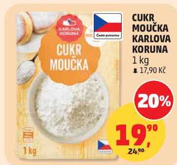 CUKR MOUČKA KARLOVA KORUNA, 1 kg  v akci