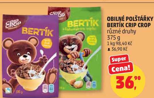 OBILNÉ POLŠTÁŘKY BERTÍK CRIP CROP různé druhy, 375 g 