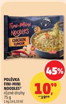 POLÉVKA FINI-MINI NOODLES různé druhy, 75g 